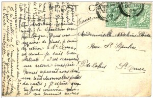 1909 postcard December reverse